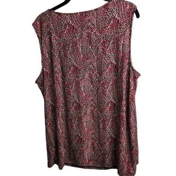 Kasper Dressy Red Printed Sleeveless Top Size 1x - Picture 8 of 8
